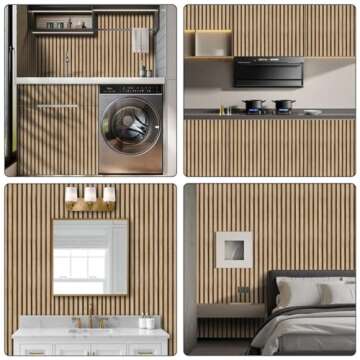 Arthome Waterproof Peel and Stick Wood Slat Wallpaper
