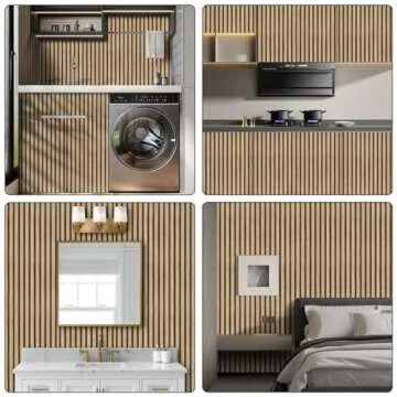 Arthome Waterproof Peel and Stick Wood Slat Wallpaper