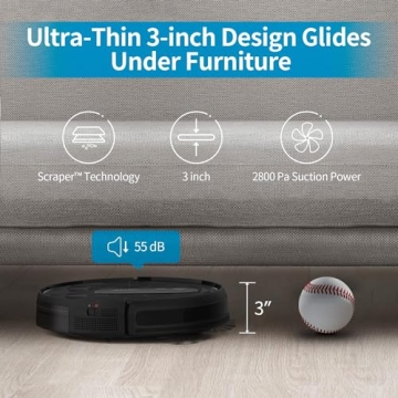 AIRROBO Robot Vacuum 2800Pa Suction App Control Self-Charging