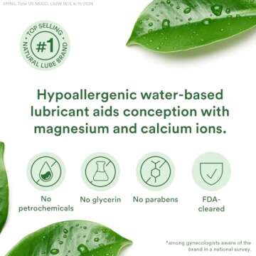 Good Clean Love Biogenesis Fertility-Friendly Lubricant, Water-Based Lube for Women & Couples Trying to Conceive, with Magnesium and Calcium Ions, Personal Lubricant, Safe for Toys, 2 Oz (2-Pack)