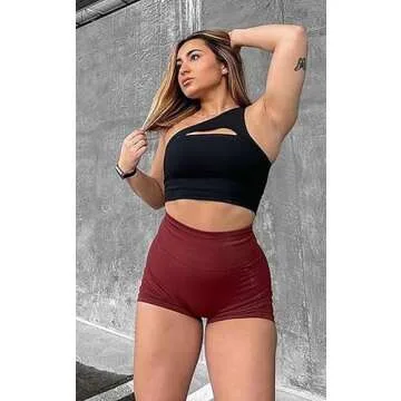 Aoxjox Women's Workout Sports Bras Fitness Gym Olivia Asymmetric One Shoulder Padded Bra