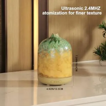 KAKODA Ceramic Essential Oil Diffusers for Home, Decorative Bedroom Aromatherapy Scent Air Diffuser Reactive Glaze Ultrasonic Aroma Defusers 250ml with Timed