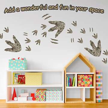 90 Realistic Dinosaur Footprints Wall Decals for Kids