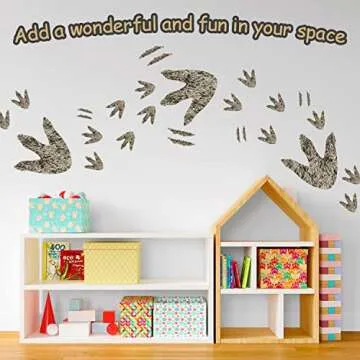 90 Realistic Dinosaur Footprints Wall Decals for Kids