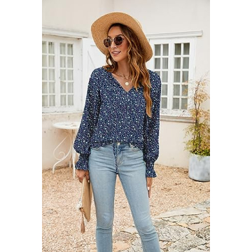 Stylish Floral Chiffon Tops for Women - Spring Casual Blouses