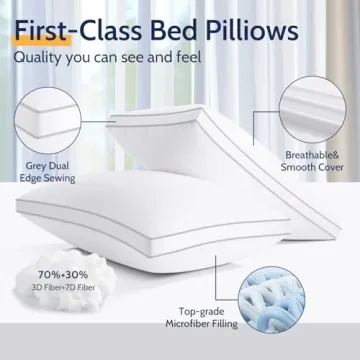 ROUMEA King Size Pillows, Luxury Set of 2 for All Sleepers