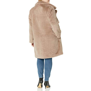 The Drop Women's Kiara Long Oversized Faux Fur Coat, Rose Mauve, M