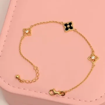 LeCalla Sterling Silver Adjustable Flower Bracelet