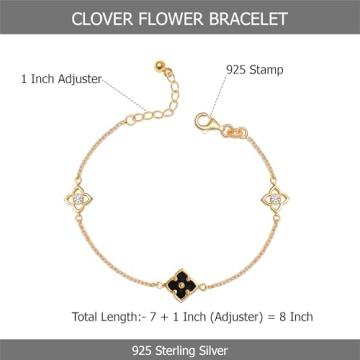 LeCalla Sterling Silver Adjustable Flower Bracelet
