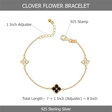 LeCalla Sterling Silver Adjustable Flower Bracelet