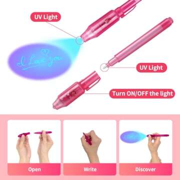 Gocozer Valentines Day Gifts for Kids - 28 Pack Invisible Ink Pen with Valentines Greeting Cards for Kids Classroom, Kids Valentines Exchange Gifts ideas Preschool Valentine Gifts favors