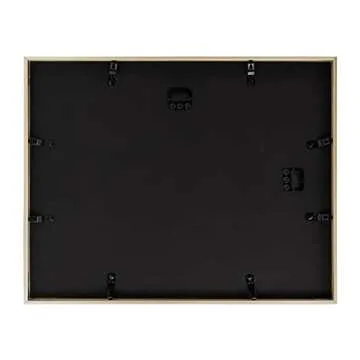 Golden State Art, 11x14 Picture Frame Gold Aluminum (Shiny Brushed) Display Pictures 8x10 with Mat or 11x14 Without Mat Wall Mounting Real Glass Metal Photo Frame