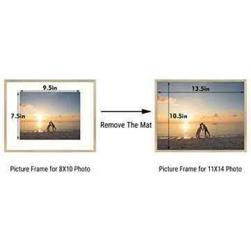 Golden State Art, 11x14 Picture Frame Gold Aluminum (Shiny Brushed) Display Pictures 8x10 with Mat or 11x14 Without Mat Wall Mounting Real Glass Metal Photo Frame
