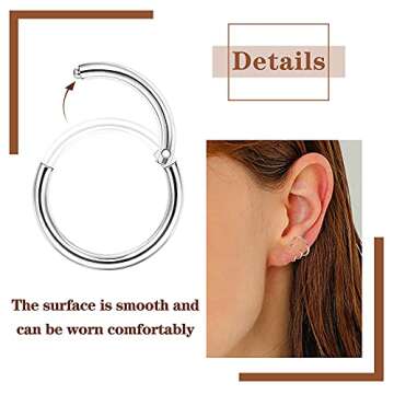 Ubjuliwa 12pcs 16G Rook Piercing Jewelry Eyebrow Rings Stainless Steel Belly Lip Ring Cartilage Hoop Rook Daith Earrings Tragus CZ Body Piercing Curved Barbell