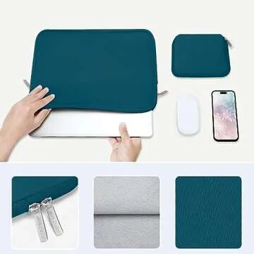 MOSISO Laptop Case 13 inch, 13 inch Laptop Sleeve Bag Compatible with MacBook Air 13 inch M3 M2 M1 2025-2018 / Pro 13 inch M2 M1 2025-2016, Neoprene Computer Sleeve Bag with Small Case, Deep Teal