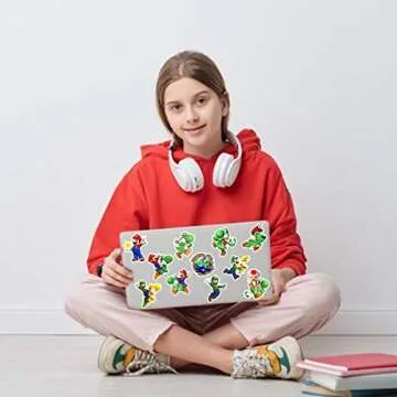 Mariostickers 50 pcs Video Game Stickers,Anime Stickers Cartoon Waterproof Stickers for Water Bottles Gifts,Laptop,Bumper,Computer Stickers and Decals (50PCS)