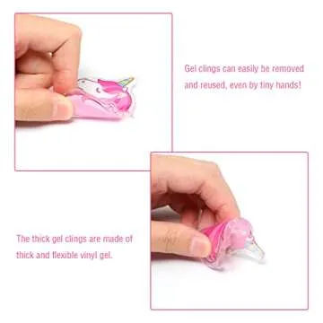 20 PCS Unicorn Thick Gel Clings Unicorn Rainbow Window Gel Clings Decals Stickers for Kids Toddlers and Adults Home Airplane Classroom Nursery Unicorn Party Supplies Decorations Removable and Reusable