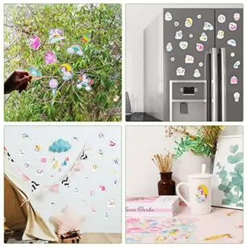 20 PCS Unicorn Thick Gel Clings Unicorn Rainbow Window Gel Clings Decals Stickers for Kids Toddlers and Adults Home Airplane Classroom Nursery Unicorn Party Supplies Decorations Removable and Reusable