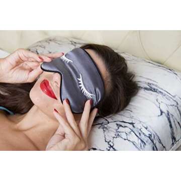 BlueHills Gift Set 100% Pure Mulberry Natural Soft Both Sides Silk Pillowcase 2 Pack 19 Momme 600 TC for Hair and Skin Hidden Zipper & Pure Silk Eye Mask in Gift Box Light Colors