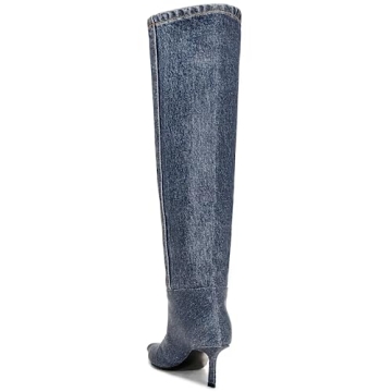 YIYA Stylish Denim Knee High Boots for Women