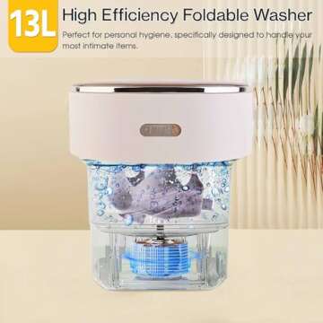 VIVIYA 13L Portable Washing Machine, Mini Foldable Washer with Spin Basket and 2 Wash Bags, Ideal fo...