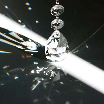 1ft 10pcs Teardrop Crystals Garland, Hanging Chandelier Crystals Prism Beads Chain for Wedding Home ...