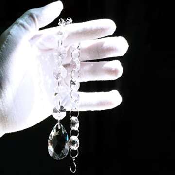 GOLDENHAITAI 1ft Teardrop Crystals Garland for Home