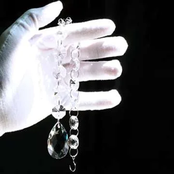 GOLDENHAITAI 1ft Teardrop Crystals Garland for Home