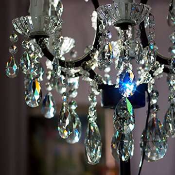 GOLDENHAITAI 1ft Teardrop Crystals Garland for Home