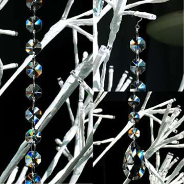 GOLDENHAITAI 1ft Teardrop Crystals Garland for Home