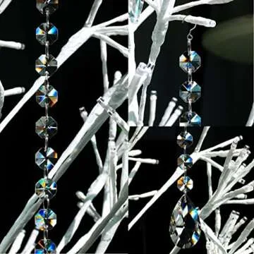 GOLDENHAITAI 1ft Teardrop Crystals Garland for Home