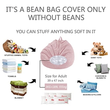 Lmeison Large Bean Bag Chair Cover for Kids and Adults