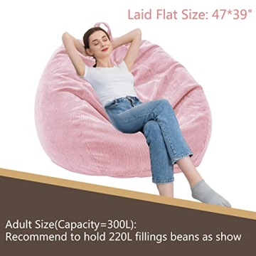 Lmeison Large Bean Bag Chair Cover for Kids and Adults