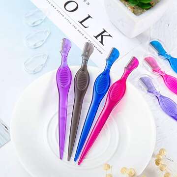 Mudder 28 Pcs Eyebrow Razor Knife Shaver Trimmer Shaver Multipurpose Exfoliating Tool Facial Hair Removal for Women Valentine‘s Day Giving(Assorted Colors)