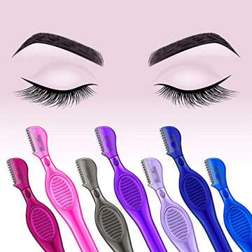 Mudder 28 Pcs Eyebrow Razor Knife Shaver Trimmer Shaver Multipurpose Exfoliating Tool Facial Hair Removal for Women Valentine‘s Day Giving(Assorted Colors)