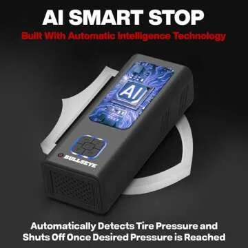 POCKET AIR PRO Tire Inflator Portable Air Compressor by BULLSEYE, Small Cordless 4000MAH Air Compressor Portable Car Tire Air Pump with Pressure Gauge Inflates in 2 Min Works with Inflatables - 100PSI