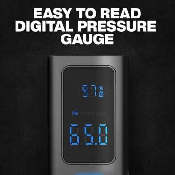 POCKET AIR PRO Tire Inflator Portable Air Compressor by BULLSEYE, Small Cordless 4000MAH Air Compressor Portable Car Tire Air Pump with Pressure Gauge Inflates in 2 Min Works with Inflatables - 100PSI