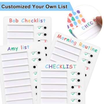 2 pcs Blank to Do List Boards Chore Checklist Boards for Kids with 4 Color Stickers Stick-on Chore C...