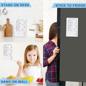 2 pcs Blank to Do List Boards Chore Checklist Boards for Kids with 4 Color Stickers Stick-on Chore Chart Daily Checklist