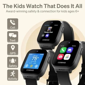 JrTrack 5 Kids Smart Watch by Cosmo | Best Kid-Safe Phone Watch | Precision Real-Time GPS Tracking |...