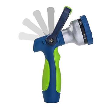 GREEN MOUNT New Patent Garden Hose Nozzle, Heavy Duty Water Nozzle, High Pressure Fireman Style Nozzle with Ergonomic Handle for Women to Water Lawn and Garden