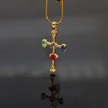 JiuZhou-Love Heart Necklaces for Women, Wedding Anniversary, Birthday Gift for Wife,With Birthstone Pendant, Ideal Chrismas Gifts for Her, Girlfriends, Mom, gold necklaces for women, unique jewelry