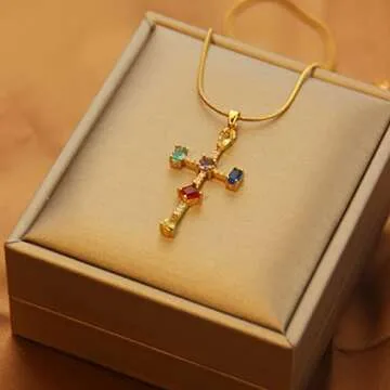 JiuZhou-Love Heart Necklaces for Women, Wedding Anniversary, Birthday Gift for Wife,With Birthstone Pendant, Ideal Chrismas Gifts for Her, Girlfriends, Mom, gold necklaces for women, unique jewelry