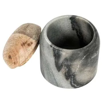Stylish Marble and Wood Food Storage Canister