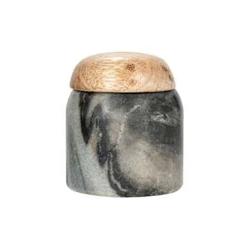 Stylish Marble and Wood Food Storage Canister