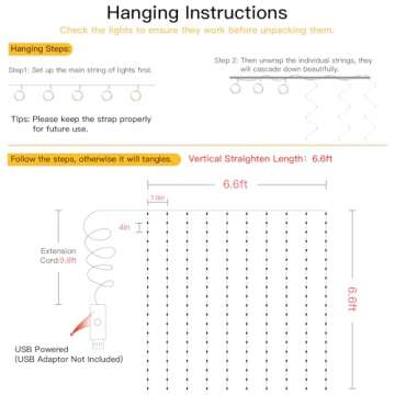 suddus 200 LED Christmas Curtain Lights, Fairy Lights Plug in for Bedroom, String Lights with Remote Indoor Outdoor, Dorm Window Wall Wedding Birthday Decor,Warm White