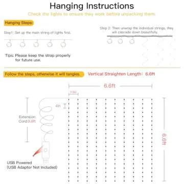 suddus 200 LED Christmas Curtain Lights, Fairy Lights Plug in for Bedroom, String Lights with Remote Indoor Outdoor, Dorm Window Wall Wedding Birthday Decor,Warm White