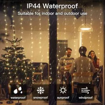 suddus 200 LED Christmas Curtain Lights, Fairy Lights Plug in for Bedroom, String Lights with Remote Indoor Outdoor, Dorm Window Wall Wedding Birthday Decor,Warm White