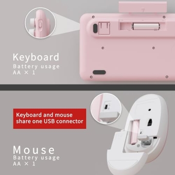 Vibrant UBOTIE Wireless Keyboard Mouse Combo Set
