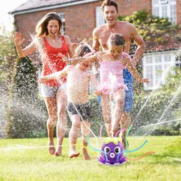 SAMTOP Outdoor Water Spray Sprinkler for Kids and Toddlers, Summer Outside Toys Backyard Games with ...